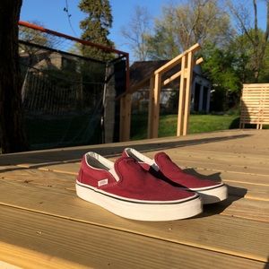 Burgundy Slip On Vans
